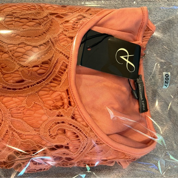 NEW ADRIANNA PAPELL Tank Top Shirt Rose Lace - Picture 7 of 7